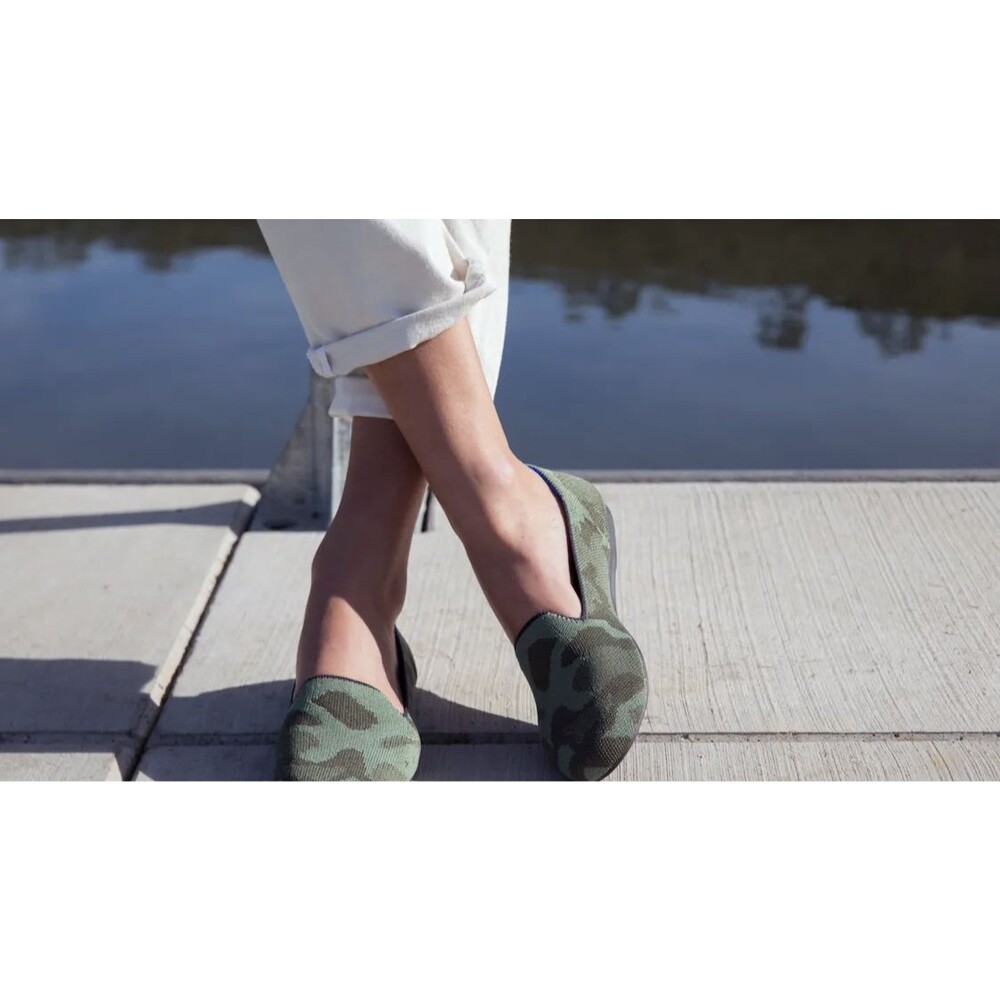 ROTHY'S The Loafer Olive Camo Slip On Shoe Flats Size 10 Round Toe Retired Print